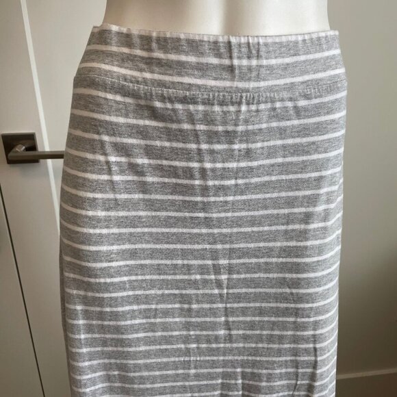 Tommy Hilfiger Casual Pull On Summer Striped Maxi Skirt Heather Grey White Sz M - Picture 3 of 7